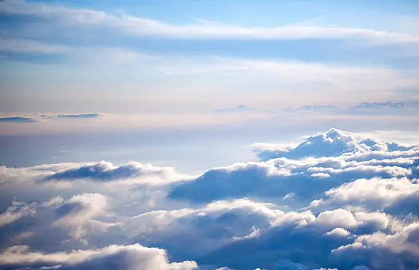 Photo of Aerial view of a cloudscape on a clear day