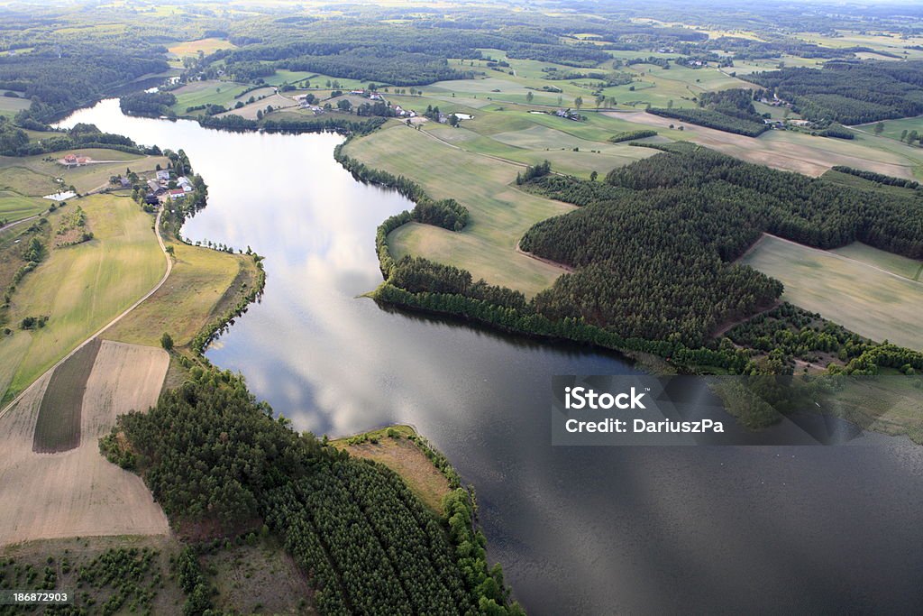 Aerial Foto von einem See - Lizenzfrei Agrarbetrieb Stock-Foto