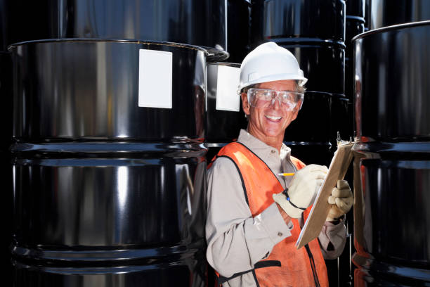 istock Worker at chemical plant 186873234