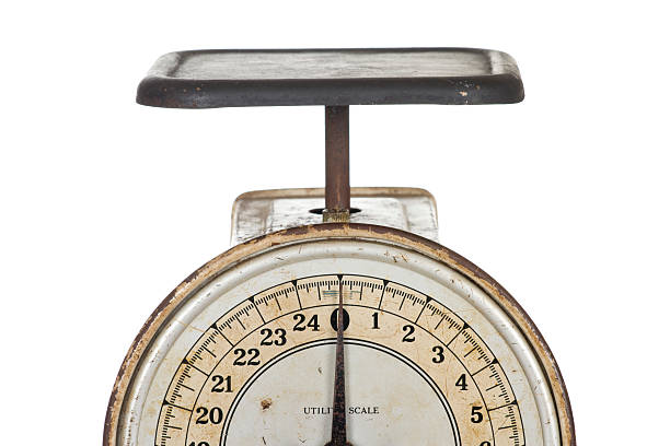 istock Vintage Scale, Pounds & Ounces, Against White Background 186873780