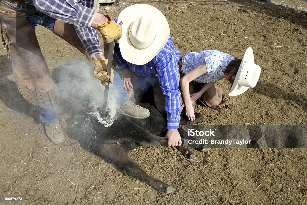 Branding giorno al Ranch - Foto stock royalty-free di Abbigliamento casual