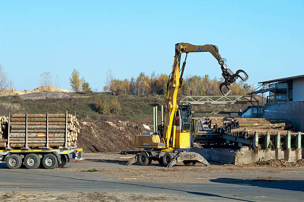 a truck transporting logs