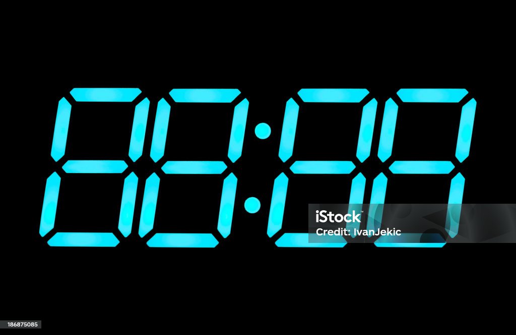LCD digitale orologio numeri - Foto stock royalty-free di Conto alla rovescia