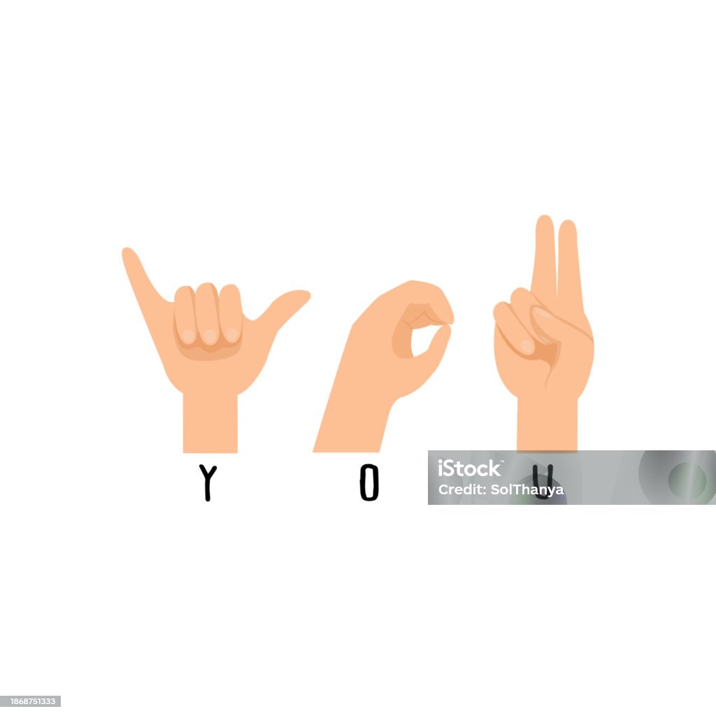 You Signe Sign Language With You Word Hand Spelling Deaf Sign Language Signs ...