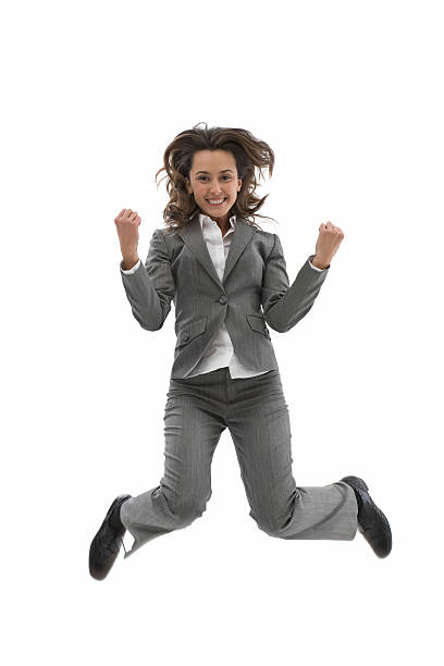 istock Young business woman jump 186875388
