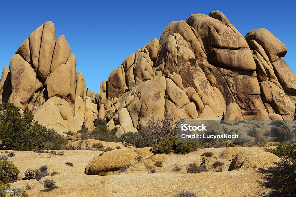 Les immenses rochers à Joshua Tree - Photo de Bleu libre de droits