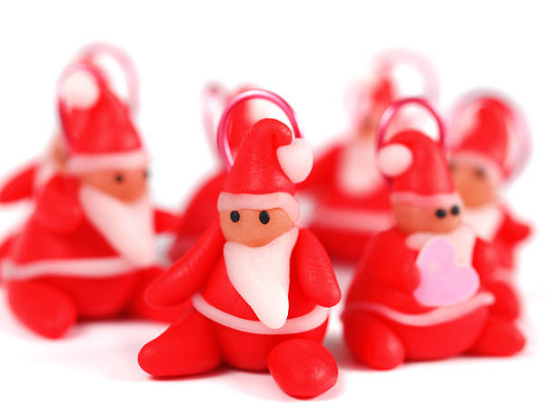 istock Polymer clay santas, christmas decoration 186875998