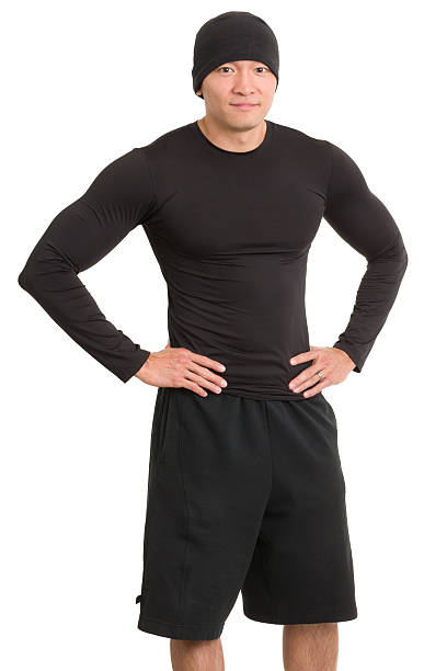 istock Man In Black Athletic Clothing 186876097