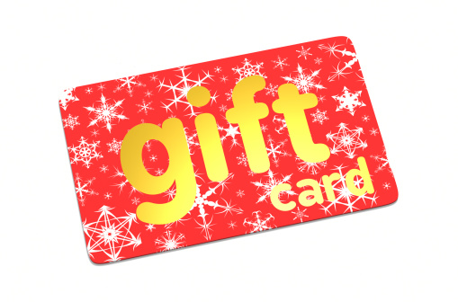 Click for more. Christmas Gift Card. Christmas Sale Concept. 3D Render.