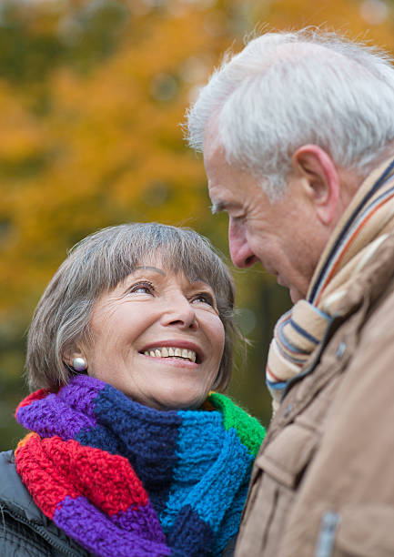 istock Senior couple outdoors in autumn 186876536