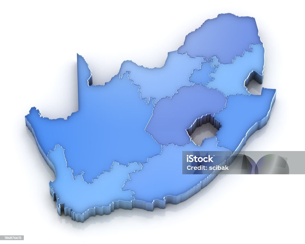 Repubblica del Sudafrica mappa delle province - Foto stock royalty-free di Carta geografica