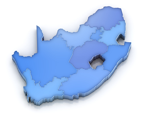 Map of Republic of South Africa (RSA) with provinces.