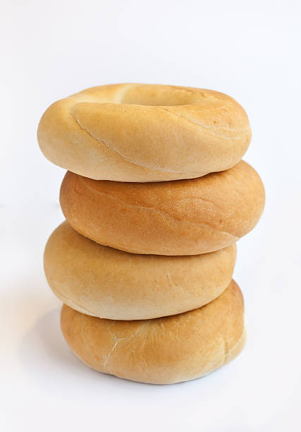 Stack of bagels stock photo