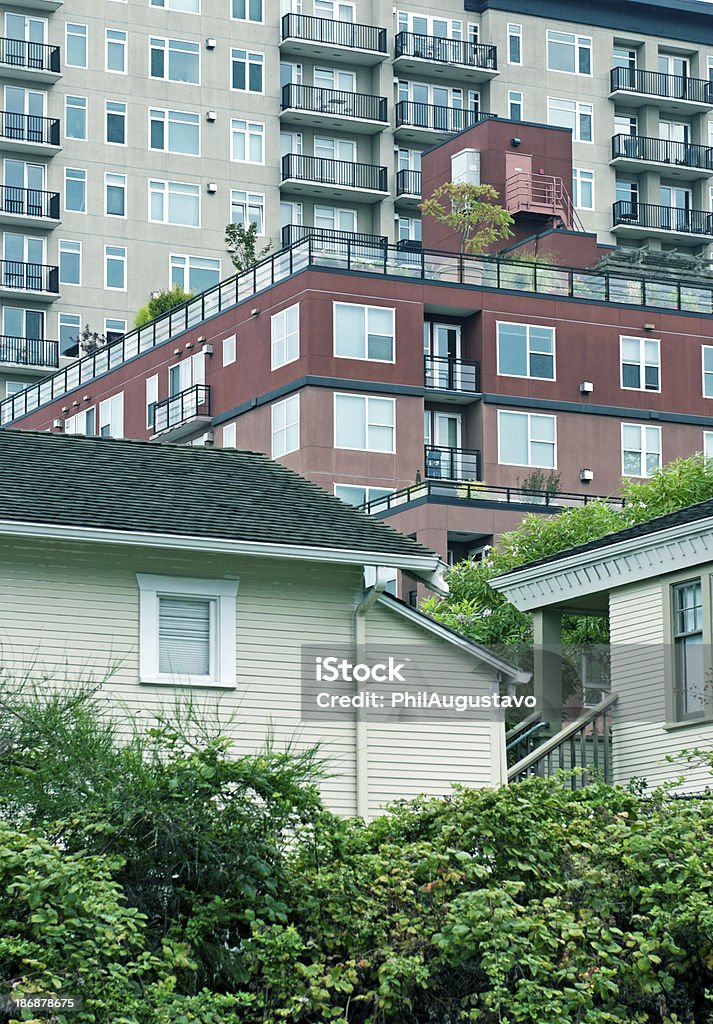 Cottages e apartments no centro de Seattle, WA - Royalty-free Amora Preta Foto de stock