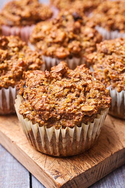 istock Close-up view of a bran quinoa muffins with selective focus 186878791