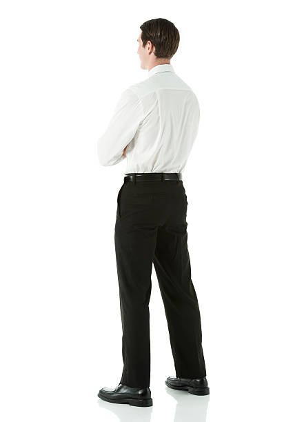 istock Rear view of a businessman standing 186878799