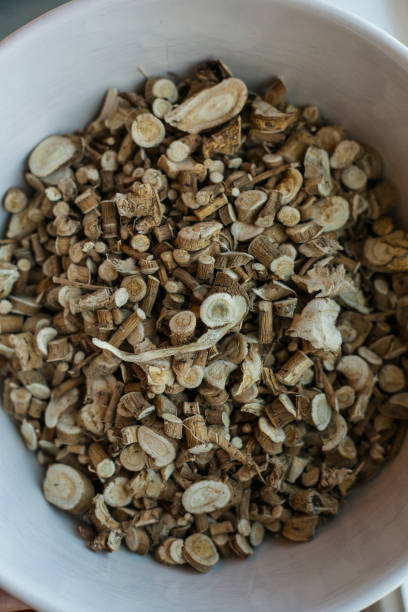 istock Close up of dried and cut Marshmallow root 1868794109