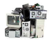 Obsolete computer electronics equipment for recycling