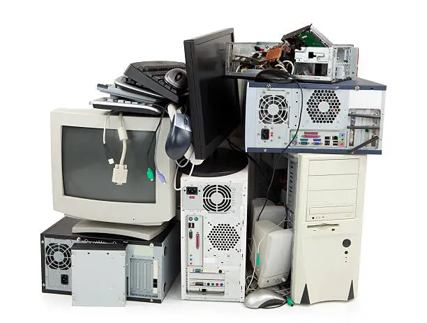 Photo of Obsolete computer electronics equipment for recycling