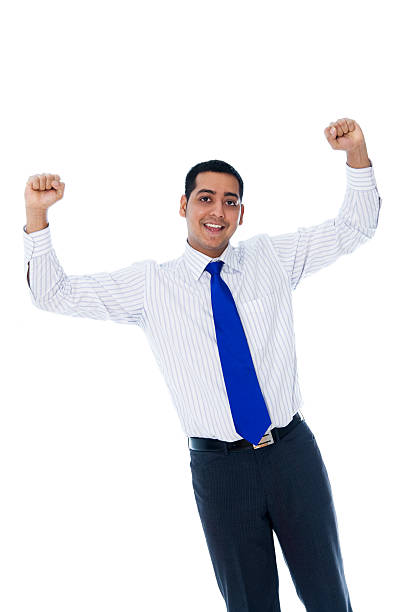 istock Businessman Celebrating - Hands Up 186880252