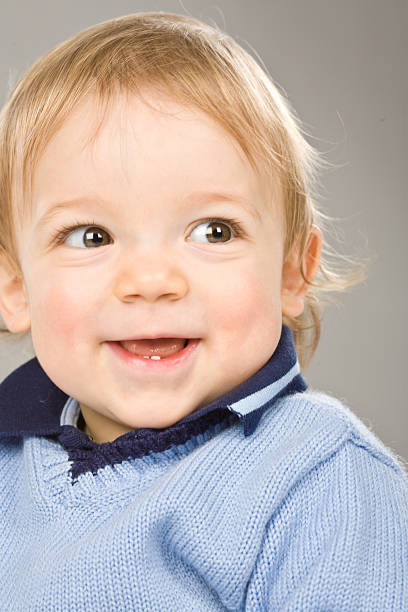 young beautiful family child son smile portrait