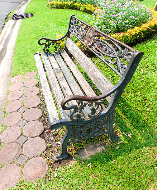 istock Asian garden with a chair. 186881089