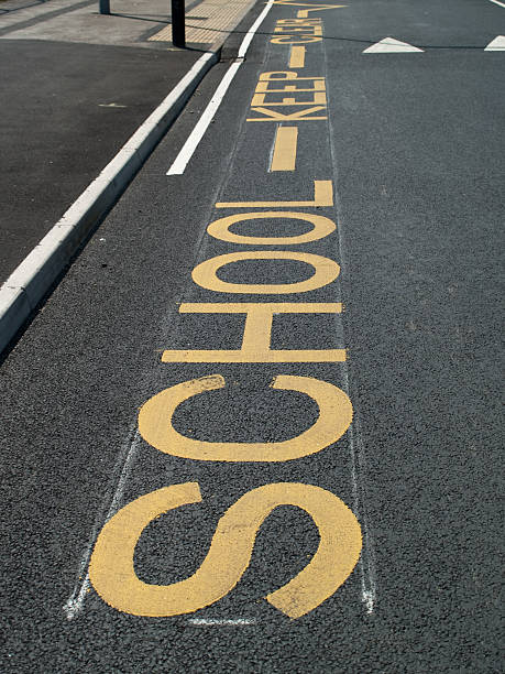 istock School Keep Clear markings in road outside UK school 186881262