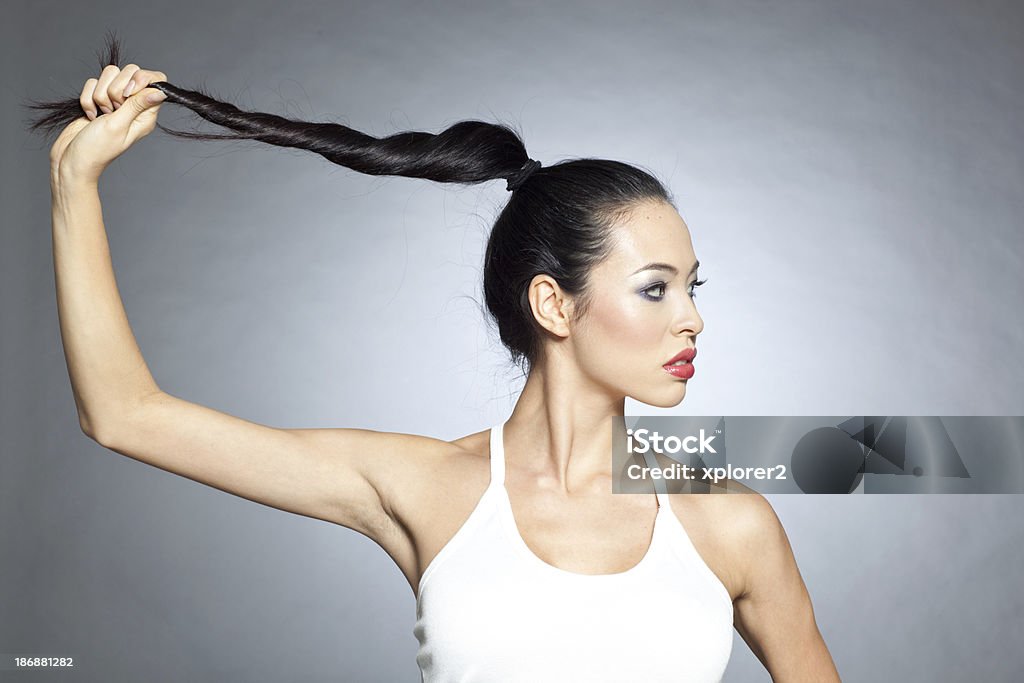 Atractivo modelo de modas - Foto de stock de Estilo de peinado de sumo libre de derechos