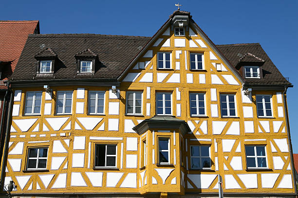 half timbered facade old house facade, Fuerth, Franconia, Germany fuerth stock pictures, royalty-free photos & images