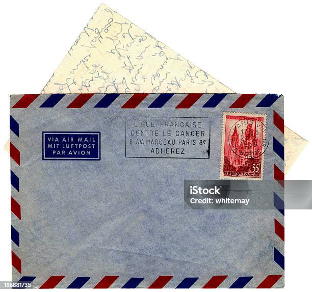 Letra E Envelope De Paris França De 1958 - Fotografias de stock e mais imagens de 1950-1959 - 1950-1959, Correio, 1958