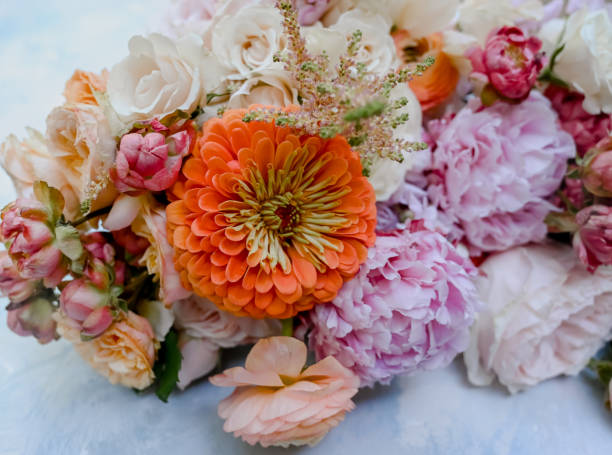istock Closeup of a colorful spring wedding bouquet 1868821244