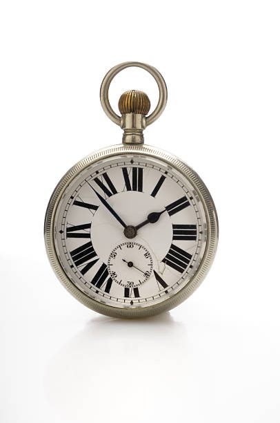 istock Retro pocket watch isolated on white 186882449