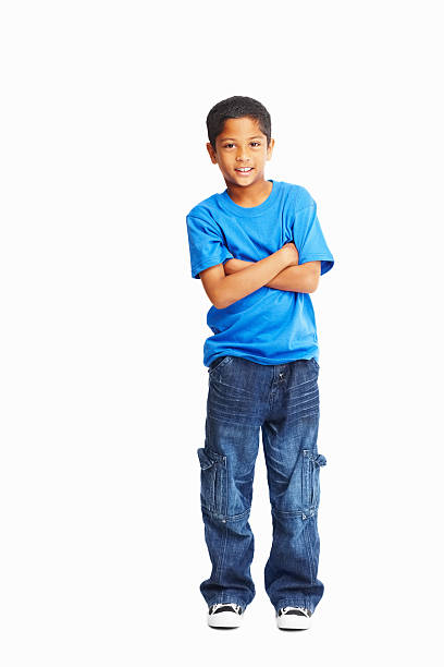 istock Full length of a casual boy with hands folded 186883032