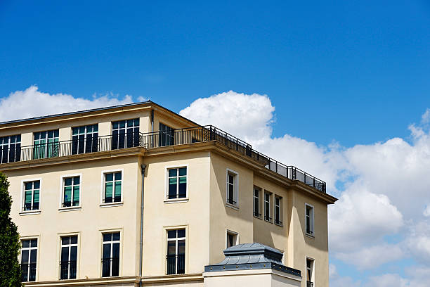 istock Modern French building exterior in summer 186883401