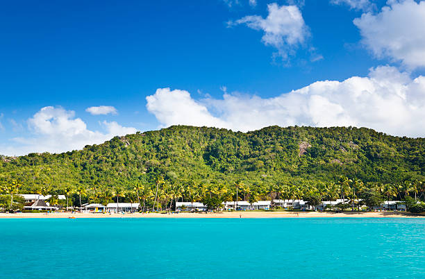 istock Caribbean Beach With Hotel Resort 186885222