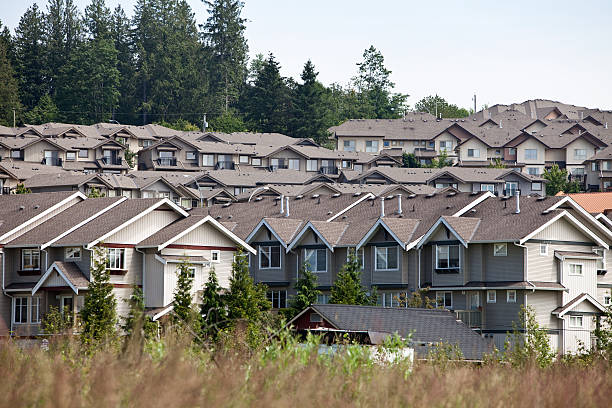 istock View of a new residential development from undeveloped land 186885677