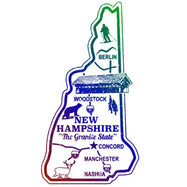 Vector illustration of New Hampshire Retro Travel Stamp