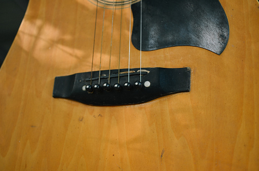 old guitar close up