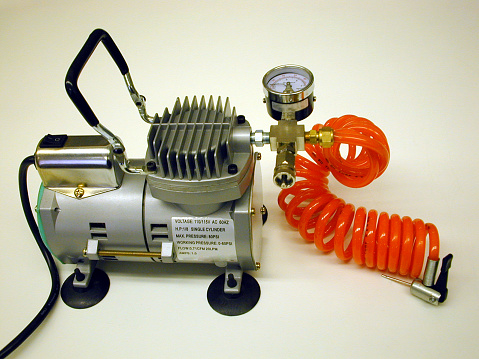 Air compressor used to inflate.
