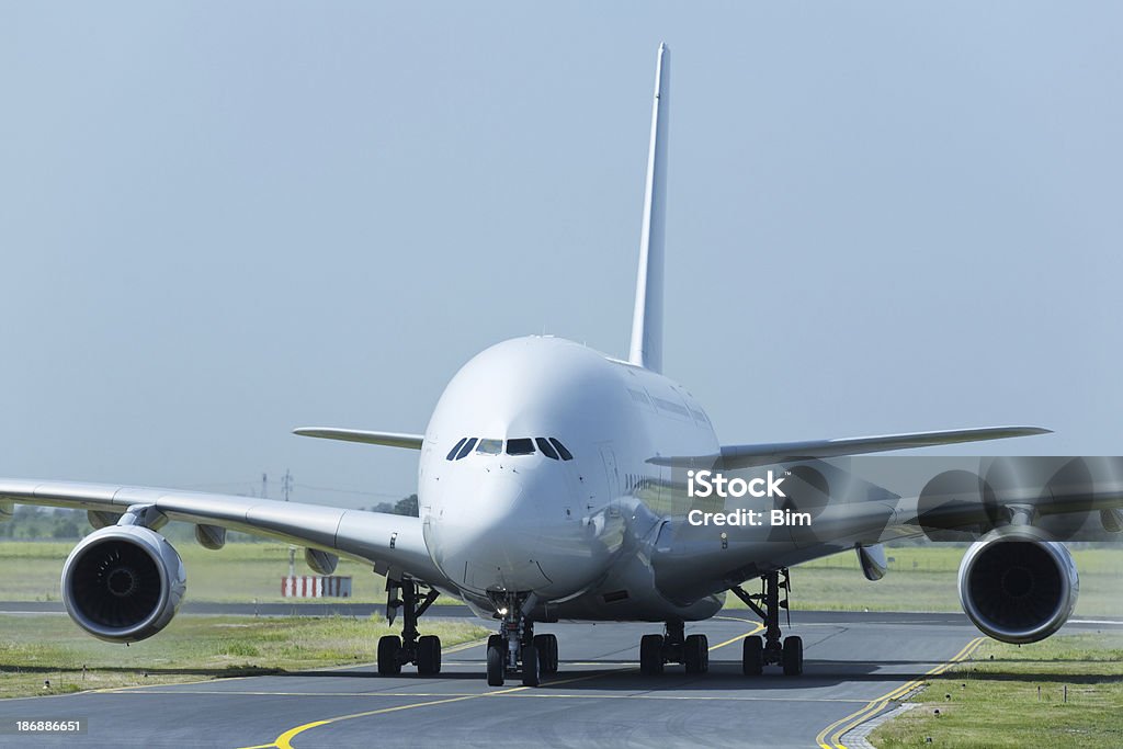 Large Passenger Jet Taxiing to Runway "Airbus  A380, the world's largest airliner Click here to view more related images:" Airplane Stock Photo