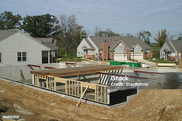 Housing Starts Basement Construction Stock Photo - Download Image Now - Basement, Digging, Construction Site