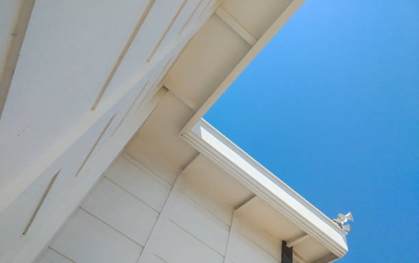 istock The wall of a building with a blue sky background 1868870376