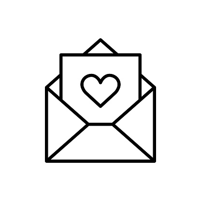 Love letter icon vector illustration. Envelope on isolated background. Valentines day sign concept.