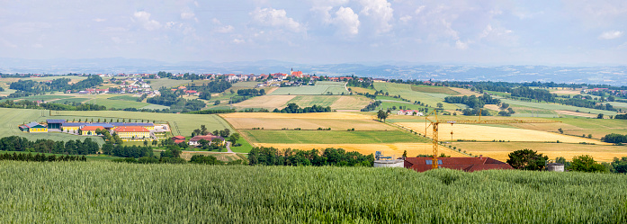 Summer rural landscape of one of the districts in Austria, panorama