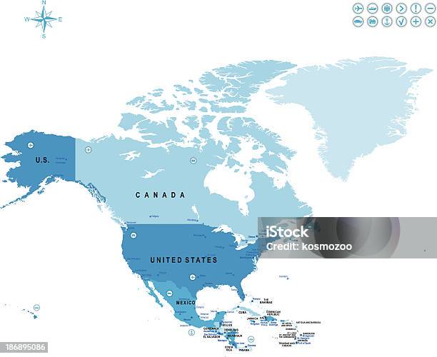 Nord America - Immagini vettoriali stock e altre immagini di Aeroplano - Aeroplano, Canada, America Centrale