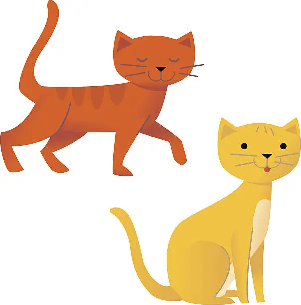 Vector illustration of Love Cats