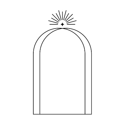 Arch Line Rays Trendy Christmas Winter Linear Arch Frame With Rays Modern Minimalist ...