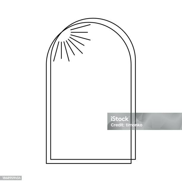 Arch Line Rays Trendy Christmas Winter Linear Arch Frame With Rays Modern Minimalist ...
