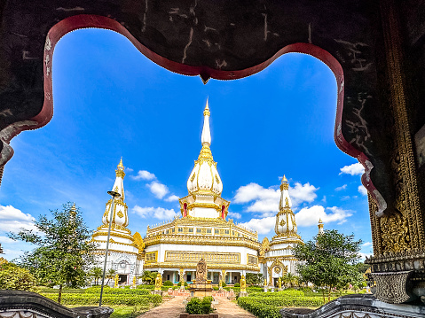 Phra Maha Chedi Chai Mongkhon in Roi Et, Thailand, south east asia