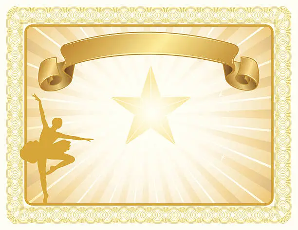 Vector illustration of Award Certificate Background - Dance or Ballet